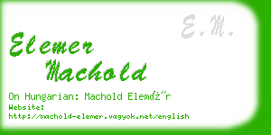 elemer machold business card